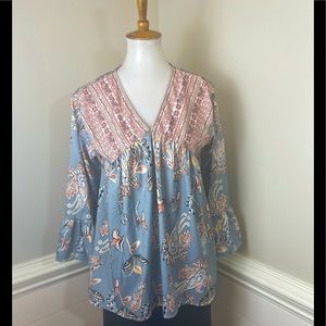 Unknown Fancy Paisley Top M FREE SHIP